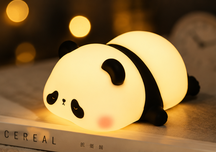Cute Panda Soft Silicone LED Animal Bedside Lamp | Tap Control & USB Rechargeable | Panda Night Light for Kids