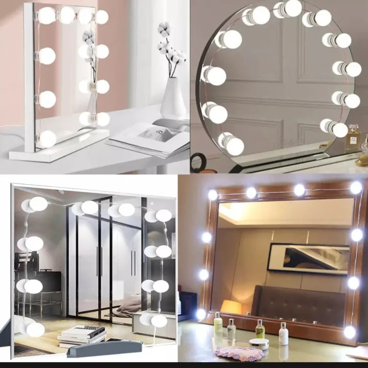 Vanity Mirror Fill 10Pc Light Bulb | Changeable Luminance 3 Colors LED USB