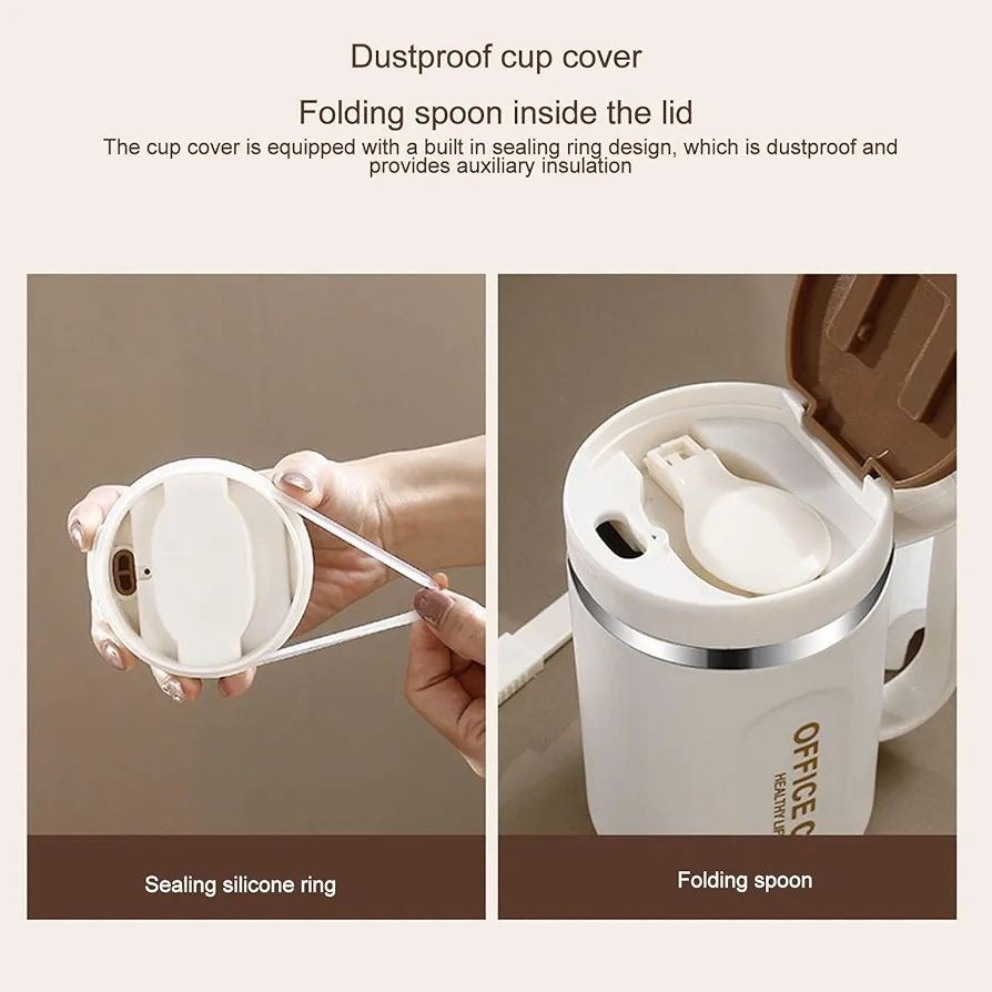 Stainless Steel Coffee Mug | Insulated | Anti‑Slip Bottom | With Spoon
