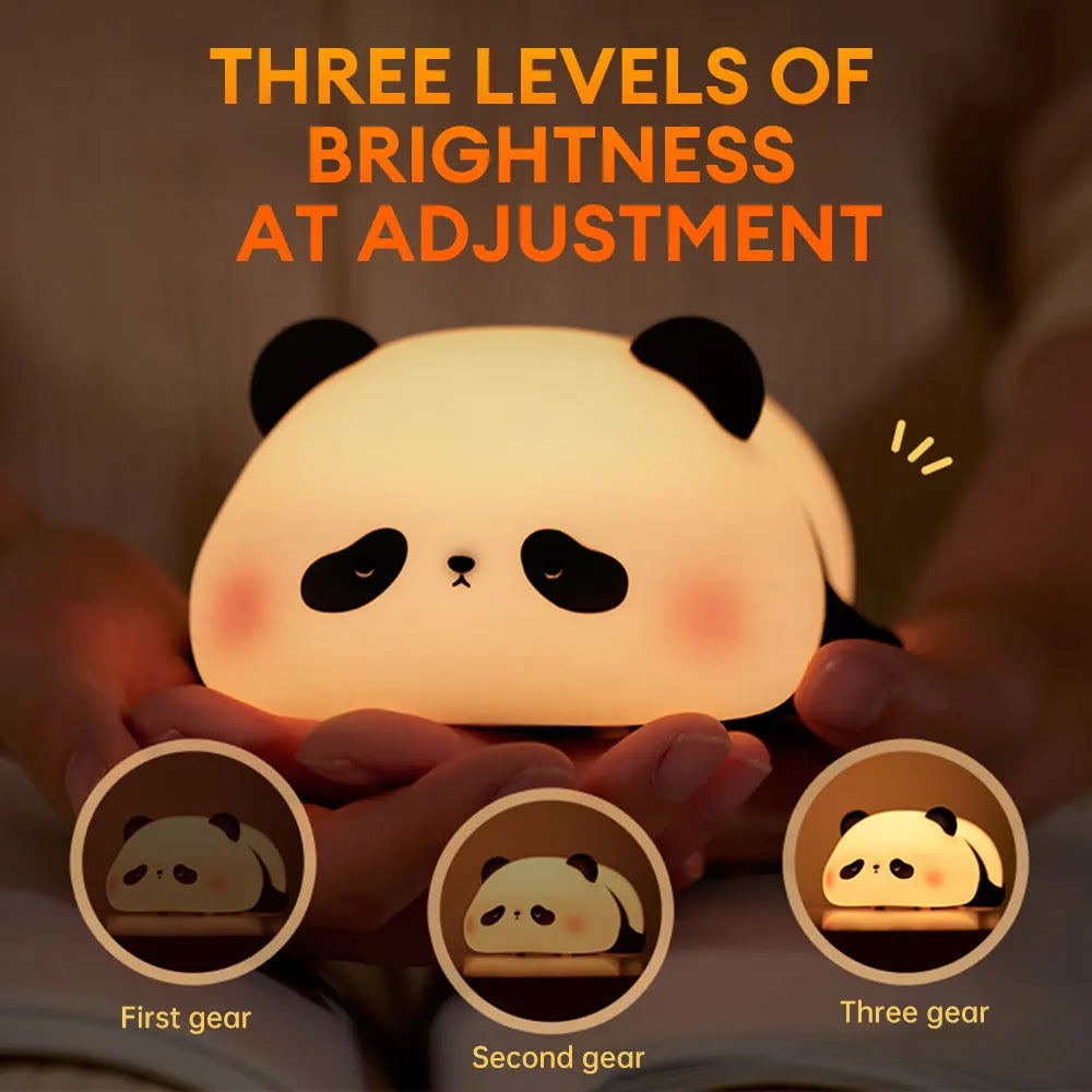 Cute Panda Soft Silicone LED Animal Bedside Lamp | Tap Control & USB Rechargeable | Panda Night Light for Kids