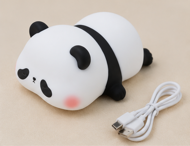 Cute Panda Soft Silicone LED Animal Bedside Lamp | Tap Control & USB Rechargeable | Panda Night Light for Kids