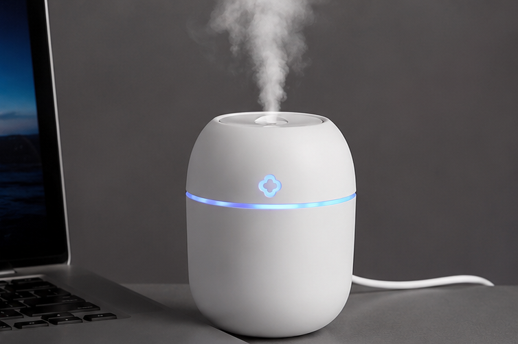 Mini Cute Air Humidifier With RGB Light | Mute Humidifier For Room & Office | 220ML Water Capacity