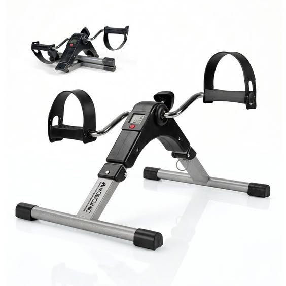 Folding Pedal Exerciser, Mini Exercise Bike Under Desk Bike Foot Pedal Exerciser, Foot Hand Cycle Portable Peddler Machine Bicycle Exerciser Arm Leg Exerciser while Sitting