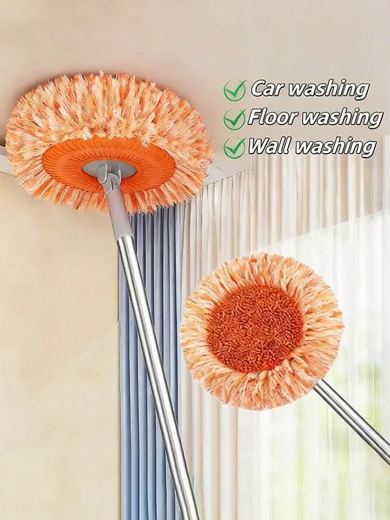 Sunflower Shape Cleaning Mop | 360° Rotating Extendable Microfiber | For Walls, Floors, Bathroom, Windows & Car Cleaning