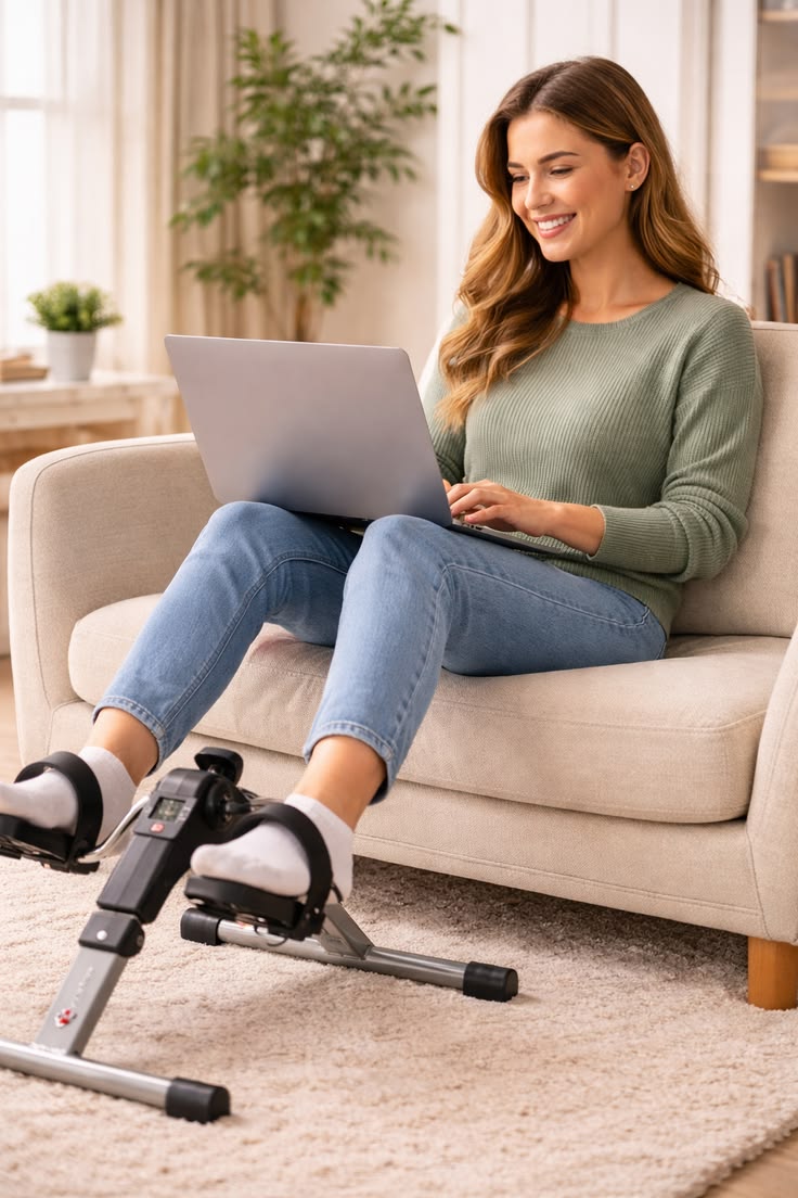 Folding Pedal Exerciser, Mini Exercise Bike Under Desk Bike Foot Pedal Exerciser, Foot Hand Cycle Portable Peddler Machine Bicycle Exerciser Arm Leg Exerciser while Sitting