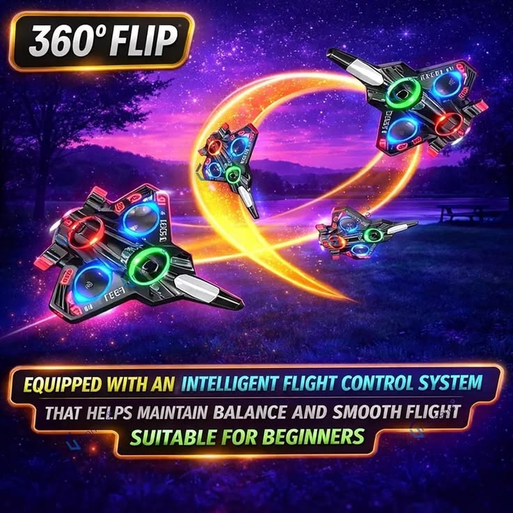 Premium RC Fighter Jet Plane 2.4 | Remote Control Foam Airplane Toy with Lights & 3D Stunt Glider