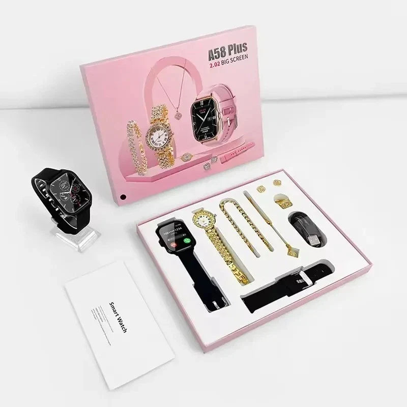 A58 Plus Smart Watch Gift Set for Women Fitness Tracker Bracelet Quartz - Watch