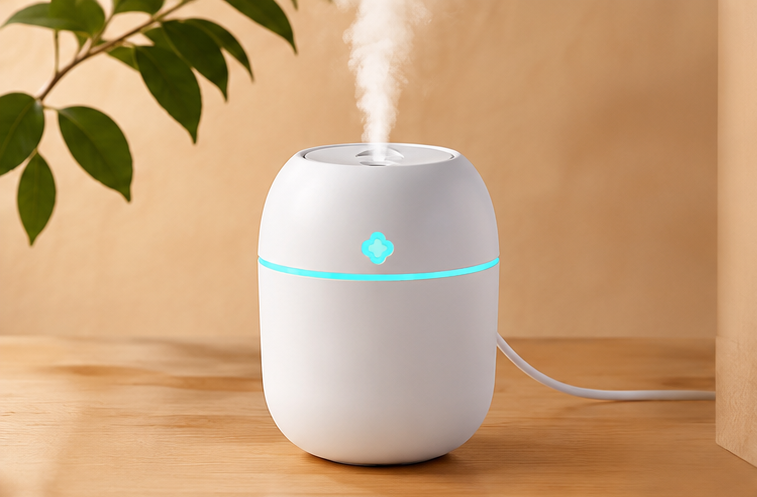 Mini Cute Air Humidifier With RGB Light | Mute Humidifier For Room & Office | 220ML Water Capacity