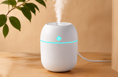 Mini Cute Air Humidifier With RGB Light | Mute Humidifier For Room & Office | 220ML Water Capacity