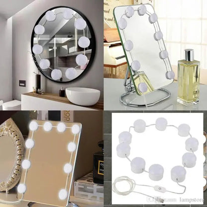Vanity Mirror Fill 10Pc Light Bulb | Changeable Luminance 3 Colors LED USB
