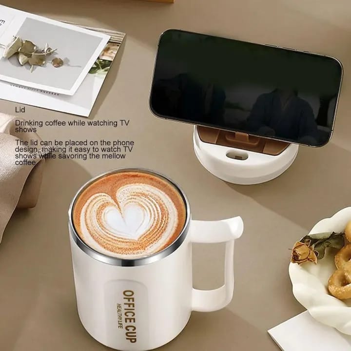 Stainless Steel Coffee Mug | Insulated | Anti‑Slip Bottom | With Spoon