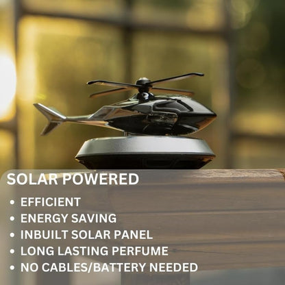 Solar Powered Car Aroma Diffuser Helicopter Air Freshener – Dashboard Perfume Decor