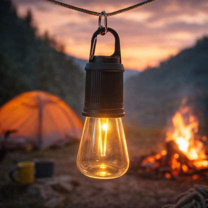 Rechargeable Portable LED Camping Lantern, Tent Lamp with Clip Hook