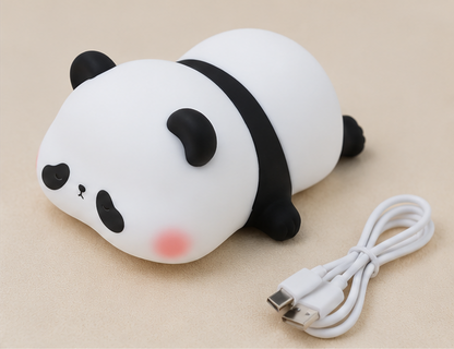Cute Panda Soft Silicone LED Animal Bedside Lamp | Tap Control & USB Rechargeable | Panda Night Light for Kids