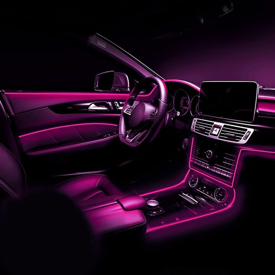 Car Dashboard Neon Light Strip – 3 Meter Flexible EL Wire with Easy Installation, Random Color