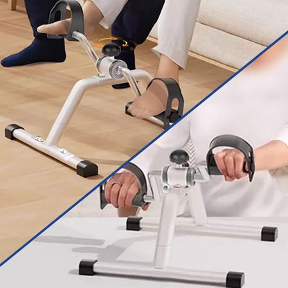 Folding Pedal Exerciser, Mini Exercise Bike Under Desk Bike Foot Pedal Exerciser, Foot Hand Cycle Portable Peddler Machine Bicycle Exerciser Arm Leg Exerciser while Sitting