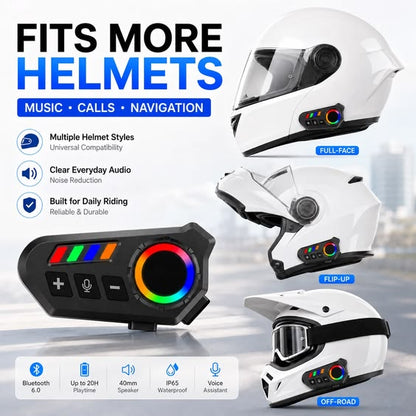 Motorcycle Helmet Bluetooth Headset – BT 6.0 Wireless Earphone | Type C Fast Charging
