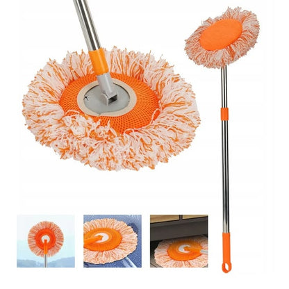 Sunflower Shape Cleaning Mop | 360° Rotating Extendable Microfiber | For Walls, Floors, Bathroom, Windows & Car Cleaning