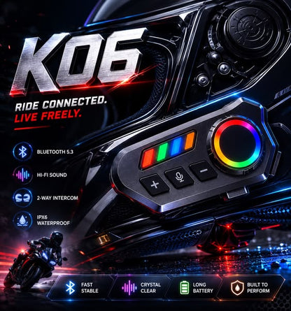 Motorcycle Helmet Bluetooth Headset – BT 6.0 Wireless Earphone | Type C Fast Charging