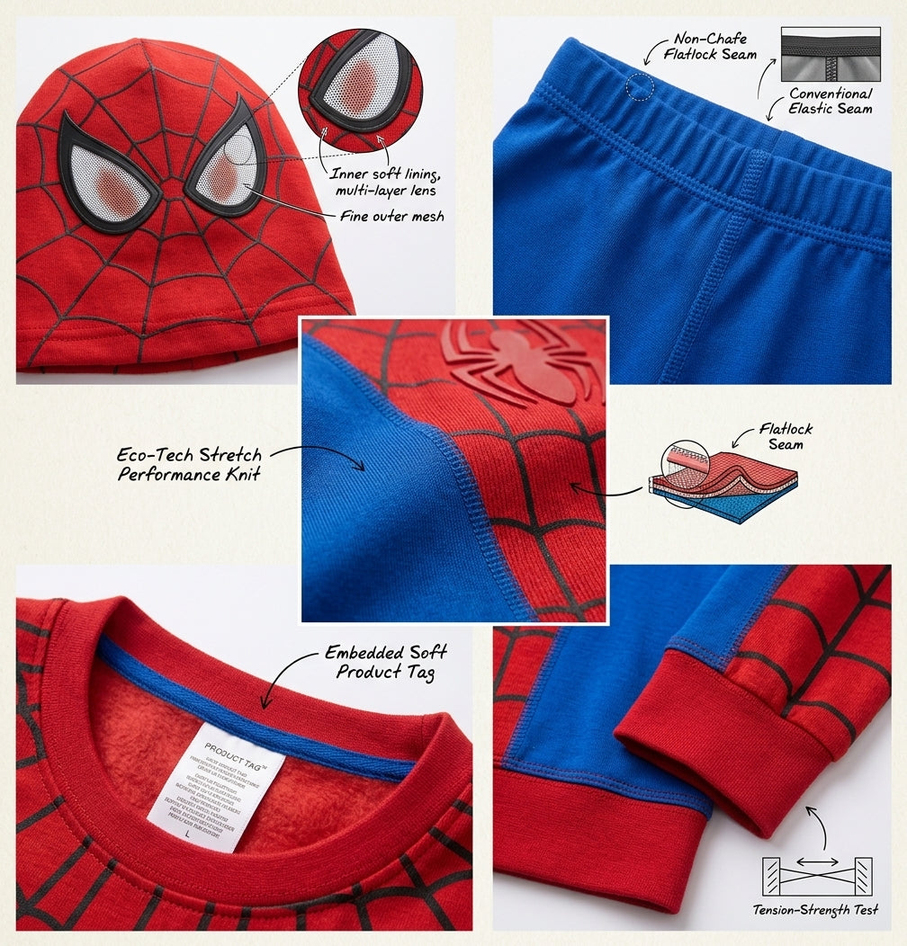 Spiderman Costume For Kids Superhero Outfit - 3 to 12 years size available