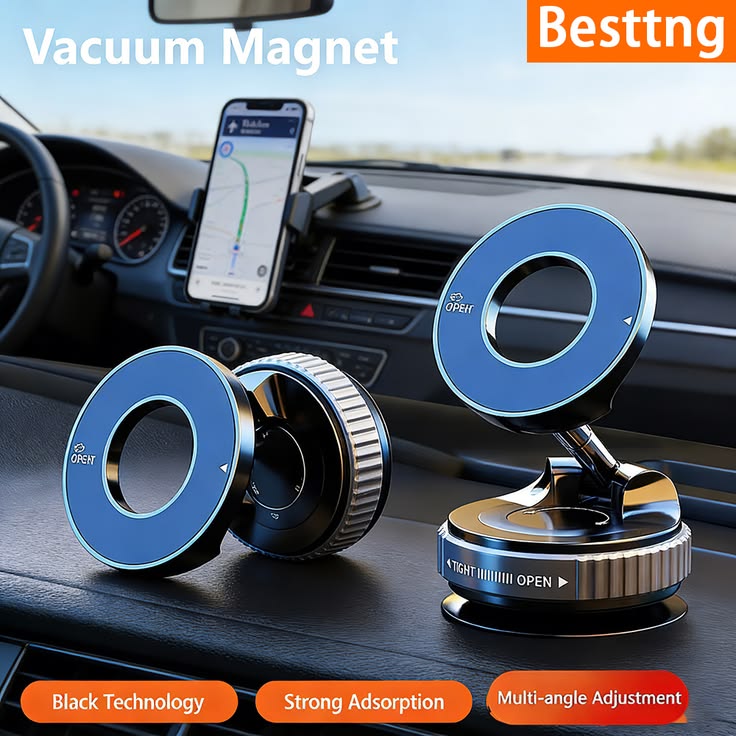 Professional 3.1 Magnetic 360° Magnetic Car Phone Holder With Strong Suction Base