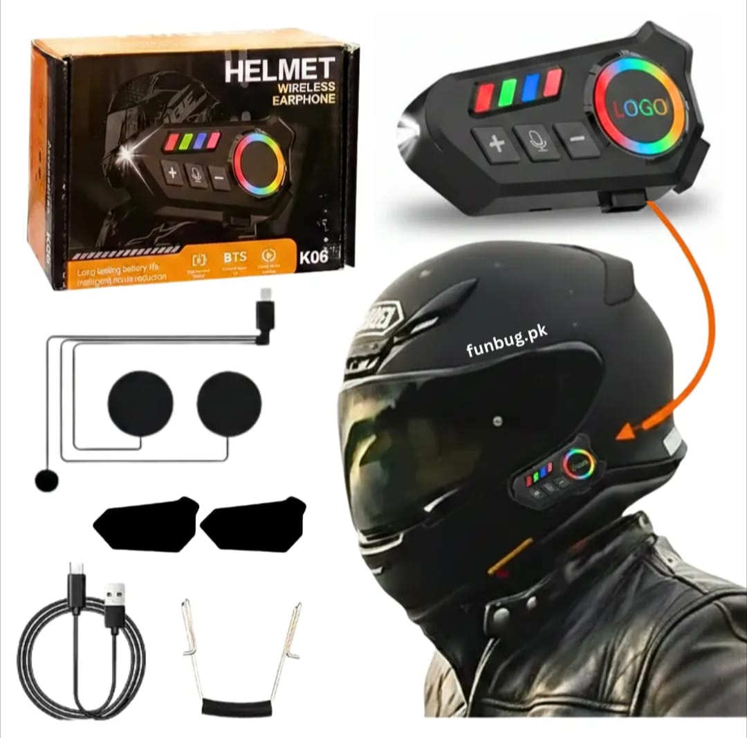 Motorcycle Helmet Bluetooth Headset – BT 6.0 Wireless Earphone | Type C Fast Charging