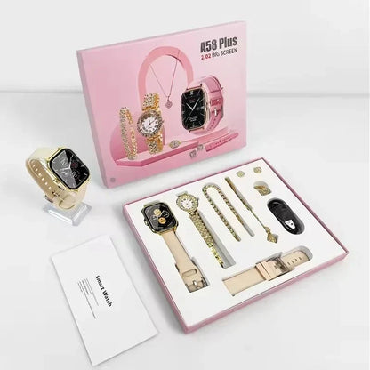 A58 Plus Smart Watch Gift Set for Women Fitness Tracker Bracelet Quartz - Watch