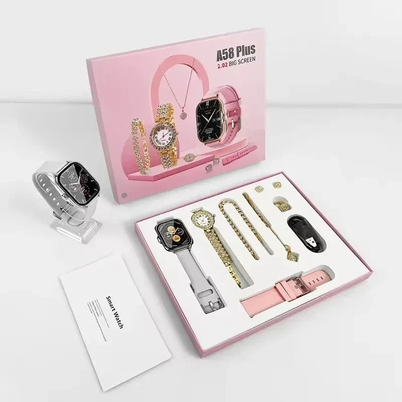 A58 Plus Smart Watch Gift Set for Women Fitness Tracker Bracelet Quartz - Watch